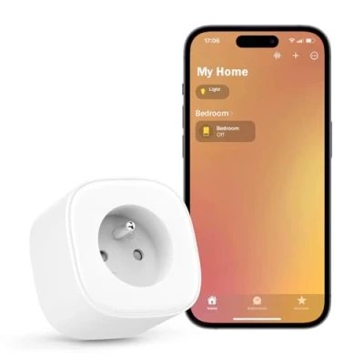 Image de Prise Connectée HomeKit (FR), Intelligente Compatible avec Apple HomeKit, Siri, Amazon Alexa, Google Assistant et Nest Hub, Programmable WiFi Commande Vocale Contrôle à Distance