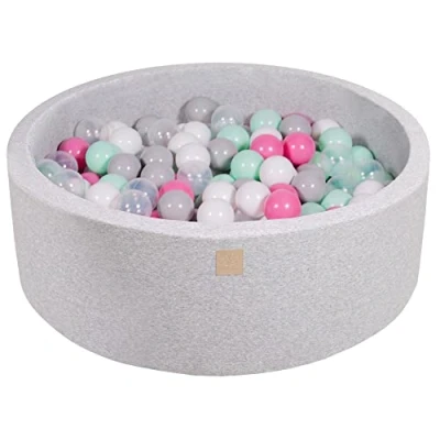 Image de Piscine à balles ronde avec MeowBaby® Baumwolle, Hellgrau