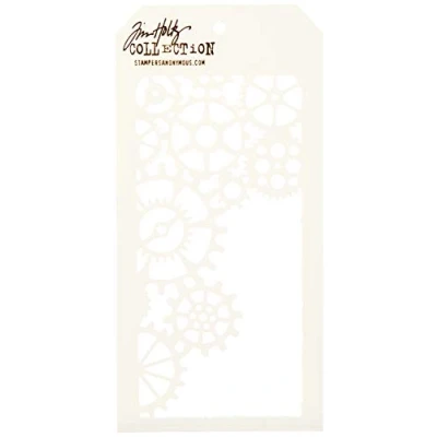 Image de Stampers Anonymous Tim Holtz Pochoir Motif Engrenages 10,5 x 21,5 cm