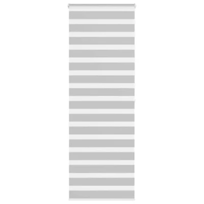 Image de vidaXL Store zèbre Gris Clair Largeur du Tissu 85,9 cm Polyester, à Enrouleur zébré, zébré pour fenêtre, vitre