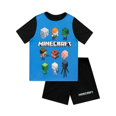 Image de Minecraft Ensemble De Pyjamas Steve and Creeper Garçon Noir 9 10 Ans