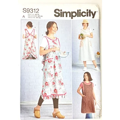 Image de SIMPLICITY SS9312A Undefined Tablier A (XS S M L XL), Blanc