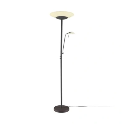 Image de Lindby Lampadaire à éclairage indirect LED Ragna, noir antique