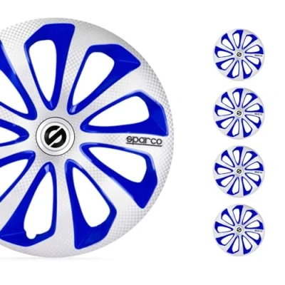 Image de SPARCO Sicilia SPC1575SVBLC Enjoliveurs 15Pouce Bleu, argent, carbone