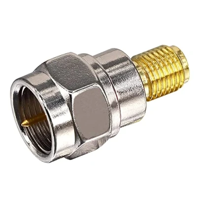 Image de Fiche F mâle vers SMA femelle Adaptateur droit RF Connecteur coaxial Quanlity Bornes Accessoires Connecteurs