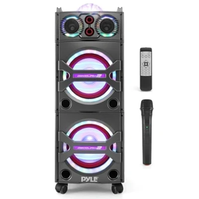 Image de Pyle PSUFM1043BT Bluetooth PA Loudspeaker Karaoke Entertainment System, Wireless Mic