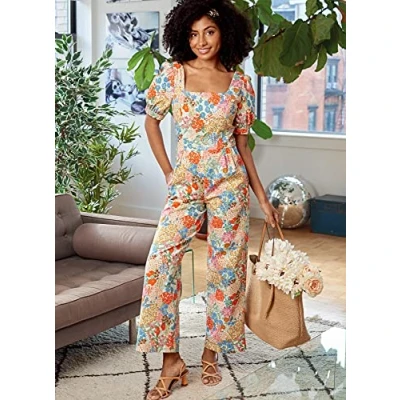 Image de McCalls Patron de couture M8203A5 A5 (34 36 38 40 42) Barboteuse, combinaisons et écharpe, multicolore