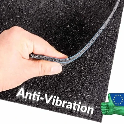 Image de Mega Tapis de protection bâtiment, anti vibration, en caoutchouc, super, dimensions : 1200 x 800 20 mm