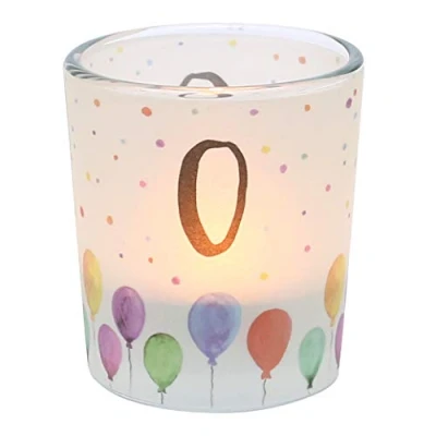 Image de Dekohelden24 Banderole Transparente avec 1 Bougie Chauffe Plat, Hauteur : 6,5 x 6 cm, Motif Chiffre 0