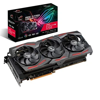 Image de ASUS Carte Graphique ROG Strix Radeon RX 5700 OC Edition avec Mémoire GDDR6 de 8 Go Ventilateurs Axiaux, 0dB, Dual BIOS, Auto Extreme, Super Alloy Power II, MaxContact