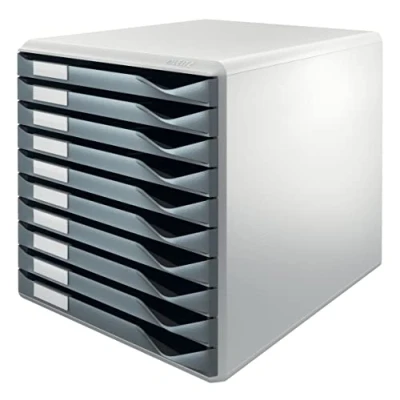 Image de Leitz A4 Bloc de Classement, 10 Tiroirs, Gris Foncé, Form Set, 52810089