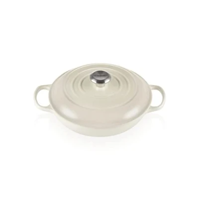 Image de Le Creuset Faitout Signature en Fonte Émaillée, Rond, 26 cm, 2 L, 4,205 kg, Meringue, 21180267164430