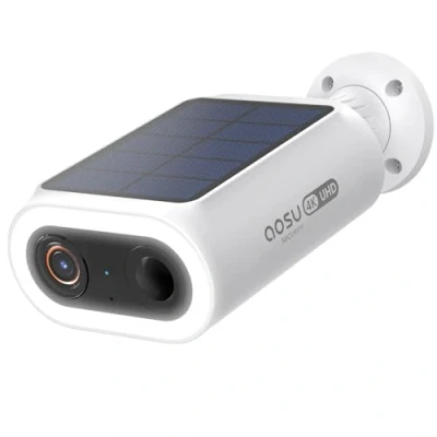 Image de AOSU 4K 8MP Caméra Surveillance WiFi extérieur sans Fil Solaire [ Unique Version Panneau Intégré] AI Détection pour personne/pet/voiture, lumière audio Alarme bidirectionnel IP65 avec Alexa