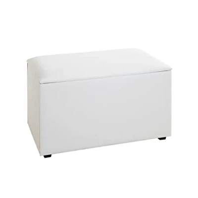 Image de HAKU Möbel Siège De Poitrine, Cuir Artificiel, Blanc, L 65 X P 40 H 42 cm