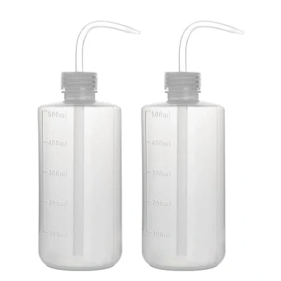 Image de stonylab 2 Paquet 500 ml Flacons de Lavage en Plastique à Squeeze avec LDPE Ouverture Etroite, Bouteille D&#039;arrosage Presser Wash Bottle,