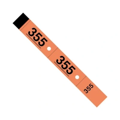 Image de 1000 Tickets Vestiaire ELVE Numérotation 1 à 3x20cm (Orange)
