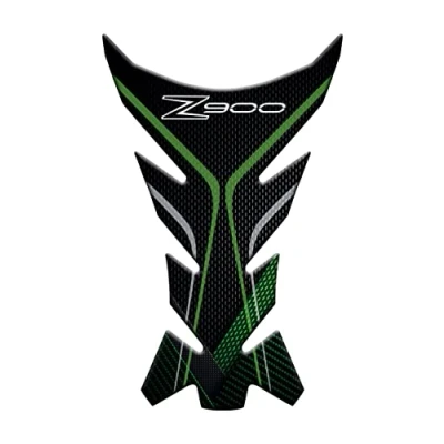 Image de Pare baignoire synthétique adhésif effet 3D, compatible avec KAWASAKI Z900 (vert foncé)