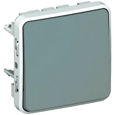 Image de Legrand 069541 Poussoir Inverseur Étanche NO+NF Plexo Composable IP55, 10A, Gris