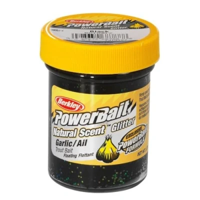 Image de Powerbait EU NTGL Pâte Ail Pailletée Truites Kleur : Garlic Black Glitter