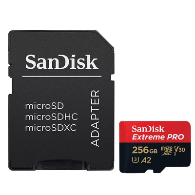 Image de Carte Mémoire Micro SDXC SanDisk Extreme 256 Go A2 MicroSDXC R190/W130Mo/s Classe 10 U3 V3 version 2022