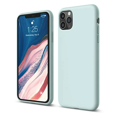 Image de elago Coque Silicone Compatible avec Apple iPhone 11 Pro Max (6.5“) Liquide, Doublure en Microfibre Douce, Raised Lip pour Écran &amp; Caméra, Protection Complète du Corps, Flexible (Baby Mint)