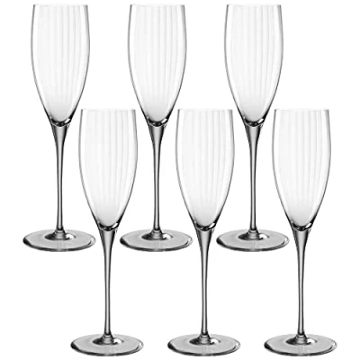 Image de LEONARDO HOME 022381 POESIA Lot de 6 flûtes à champagne Gris 250 ml