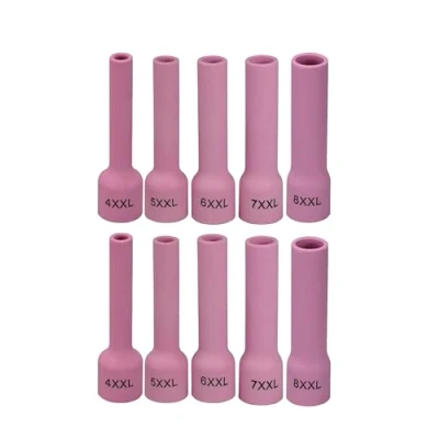 Image de RIVERWELD Kit de buse extra longue en alumine TIG 53N58XXL D6,5 x76mm 53N59XXL D8 53N60XXL D9,5 53N61XXL D11 53N61SXXL D12,5 Fit SR PDA DB WP 9 20 25 Torche soudage 10pk