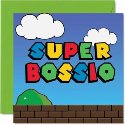 Image de Stuff4 cartes d&#039;anniversaire pour patron Super Bossio Carte amusante manager de la part d&#039;un employé, joyeux anniversaire patron, 145 mm x vœux Boss