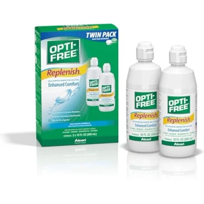 Image de Opti Free Replenish Multi Purpose Disinfecting Solution, 10 Ounce, 2 Count by