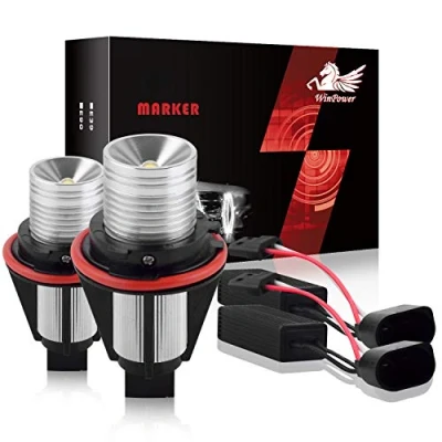 Image de WinPower 2X 5W Angel eyes Feux de position ampoules 6000K blanc pour E87 E39 E60 E61 E63 E64 E65 E66 E83 E53, etc.