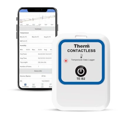 Image de ThermElc TE B2 Enregistreur de données température sans fil, surveillance dans l&#039;application, rapport PDF CSV automatique, comparaison des plusieurs appareils (TE B2)