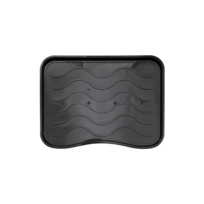 Image de Nicoman Bac à Chaussures en Caoutchouc Souple antidérapant Lavable Multi Usage pour intérieur et extérieur (Petit Noir, Lot de 1)