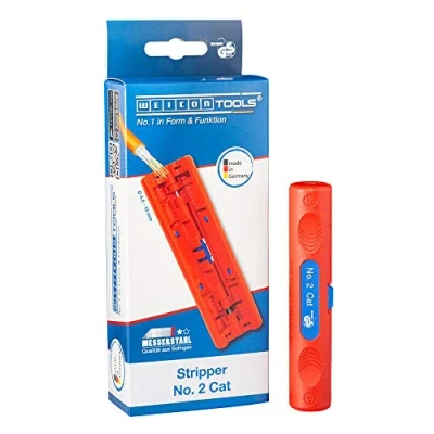 Image de WEICON TOOLS Dénudeur N 2 Cat / Pour câbles de transmission données à isolation en PVC, Bleu/ Rouge