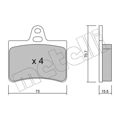 Image de Kit de plaquettes frein, frein à disque METELLI 22 0333 0