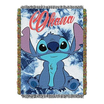 Image de Lilo &amp; Stitch Throw Blanket, 48&quot; x 60&quot;, Multi Color, 100% polyester, Tapis mural tissé au point de shibori., Standard