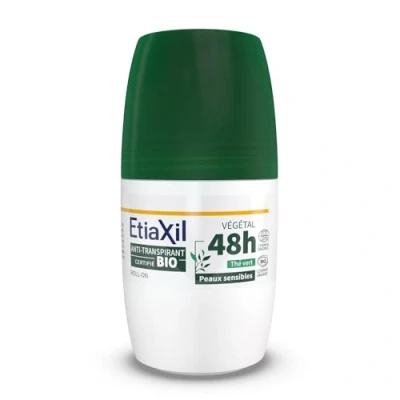 Image de Etiaxil Déodorant Anti transpirant Végétal Transpiration Modérée Certifié BIO Aisselles 48h Parfum Thé vert Roll On