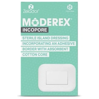 Image de Moderex Pansement adhésif stérile avec coton absorbant (7 x 9 cm 25)