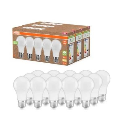 Image de OSRAM NATURE LOOP besonders nachhaltige LED Lampen aus recyceltem Plastik, Vorteilspack mit 15 Leuchtmittel, ersetzt herkömmliche 60W Glühbirnen,warmweiß(2700K),umweltschonend