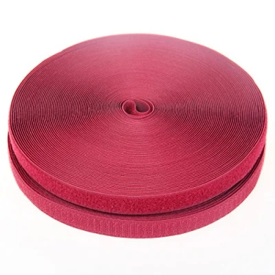Image de TUKA Scratch Ruban à coudre 25 mètres x 20mm, Non adhésif bande Hook &amp; Loop, Crochet et Boucle pour couture, Tissu Fermeture, 25m Boucle, Rouge foncé, TKB5004 Darkred