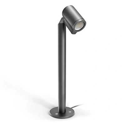 Image de Steinel Borne LED extérieur Spot Way N, GU10, Orientable, 7,86 W, potelet avec interrupteur crépusculaire, 512 lm