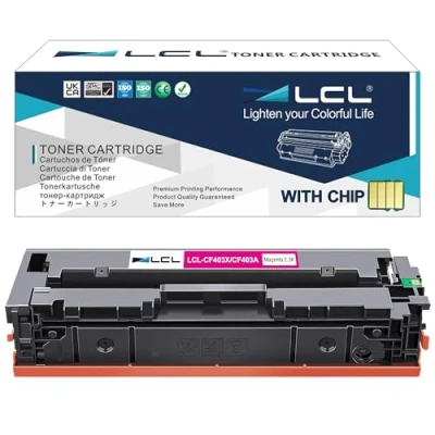 Image de LCL Cartouche de Toner Compatible 201A 201X CF403A CF403X 2300 Pages (1Magenta) Remplacement pour HP Color Laserjet Pro M252 M252dw M252n, MFP M274 M274n M277 M277dw M277n