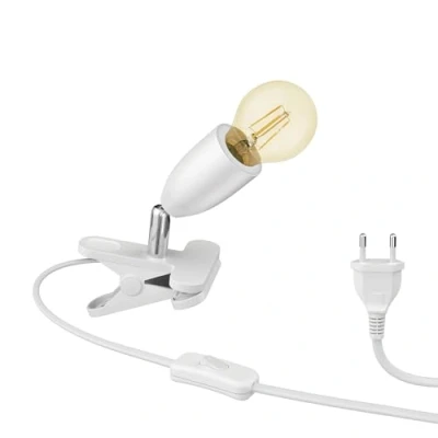 Image de ledscom.de Lampe à pince E27 LIK, blanc incl. ampoule 471lm or Vintage extra chaud