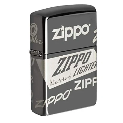 Image de Zippo Logo 360 Black Ice Briquet Coupe Vent, Rechargeable, dans Une boîte Cadeau de Haute qualité, 5,8 x 3,8 1,2 cm 49051 Taille Unique Gris