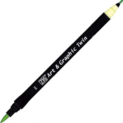Image de Kuretake Feutre aquarelle Ton vert N 53 Double pointe ZIG