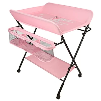 Image de Table à langer Pliable et Portable, a Pliante Chambre Bébé Réglable en Hauteur,Table Baignoire 2 1 pour bébé, De la naissance 12 mois