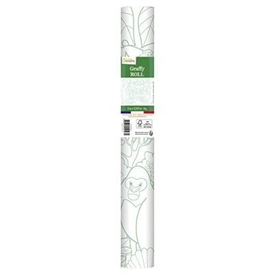 Image de Avenue Mandarine GY127C Un rouleau de papier Affiche Graffy Roll pré imprimée 5m x 35cm (Dessin 50cm Répété 10 fois) À partir 4 ans JUNGLE