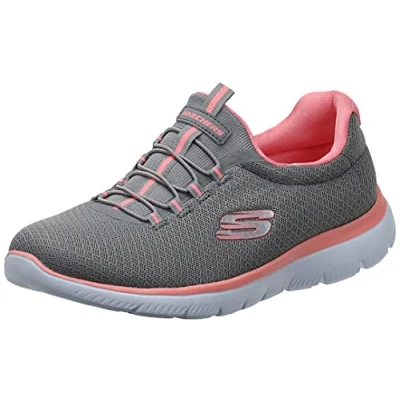 Image de Skechers Femme Summits Sneaker, Gris Mesh Rose Trim, 38.5 EU