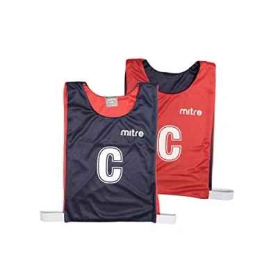 Image de Mitre Dossards de netball Réversible en maille filetée (lot 7) Mixte Adulte Multicolore (Marine/Rouge) M