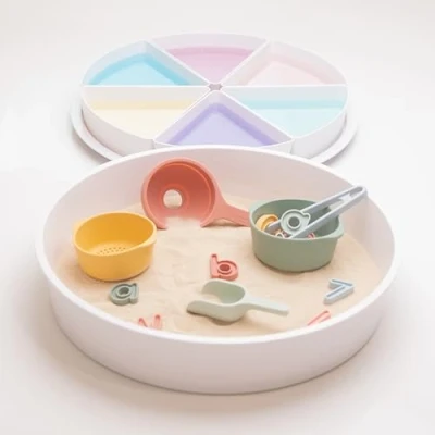 Image de Plateau de Jeu Inspire My Play Tuff avec Couvercle désordonné pour Tout Petits Jeux sensoriels Enfants Idéal Les Sable et d’Eau