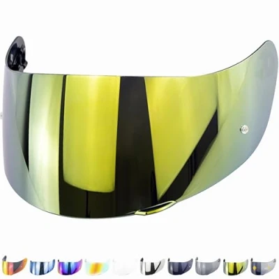 Image de Everalo Visiere Compatible avec Agv K1 K1s K3sv K5 K55 S4sv Stealth SV Strada Skyline Horizon Compact Numo Evo Visière Casque Pinlock Ready (Or)